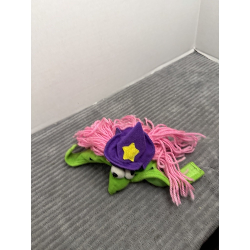 Small Dogs green Witch with pink hair Halloween Costume Hat